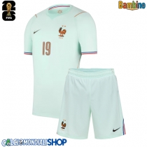 Maglie da calcio Francia Theo Hernandez #19 Seconda Maglia Bambino Mondiali 2026  Manica Corta (+ Pantaloni corti)